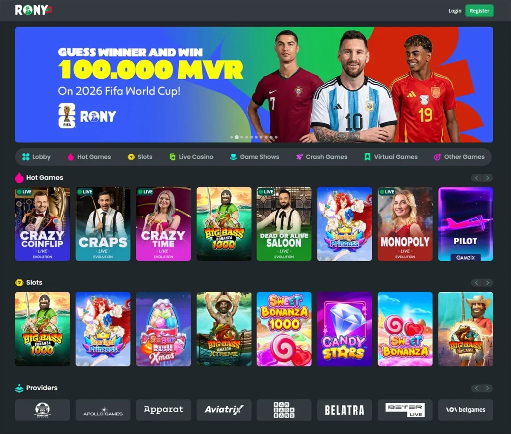 Ronybet Maldives casino review 2026